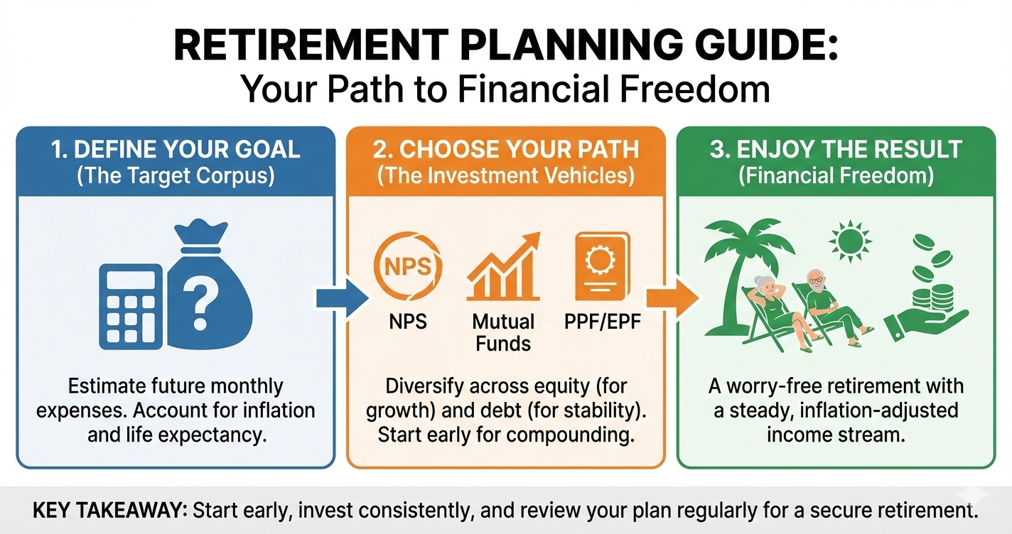 Retirement Planning in India: Corpus, NPS vs MF, SWR Guide